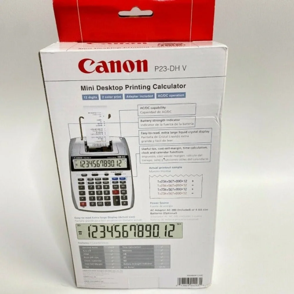 New Canon P23-DH V 2-Color Printing Calculator‎ for Office/Home